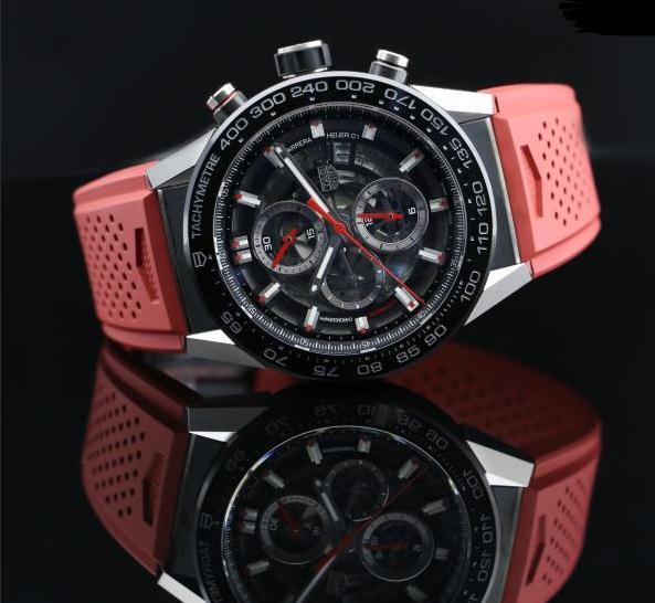 Red Rubber Straps Fake TAG Heuer Carreara CAR2A1Z.FT6050 Watches